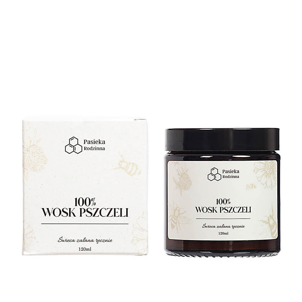 Świeca Z Wosku Pszczelego - Naturalna 120Ml