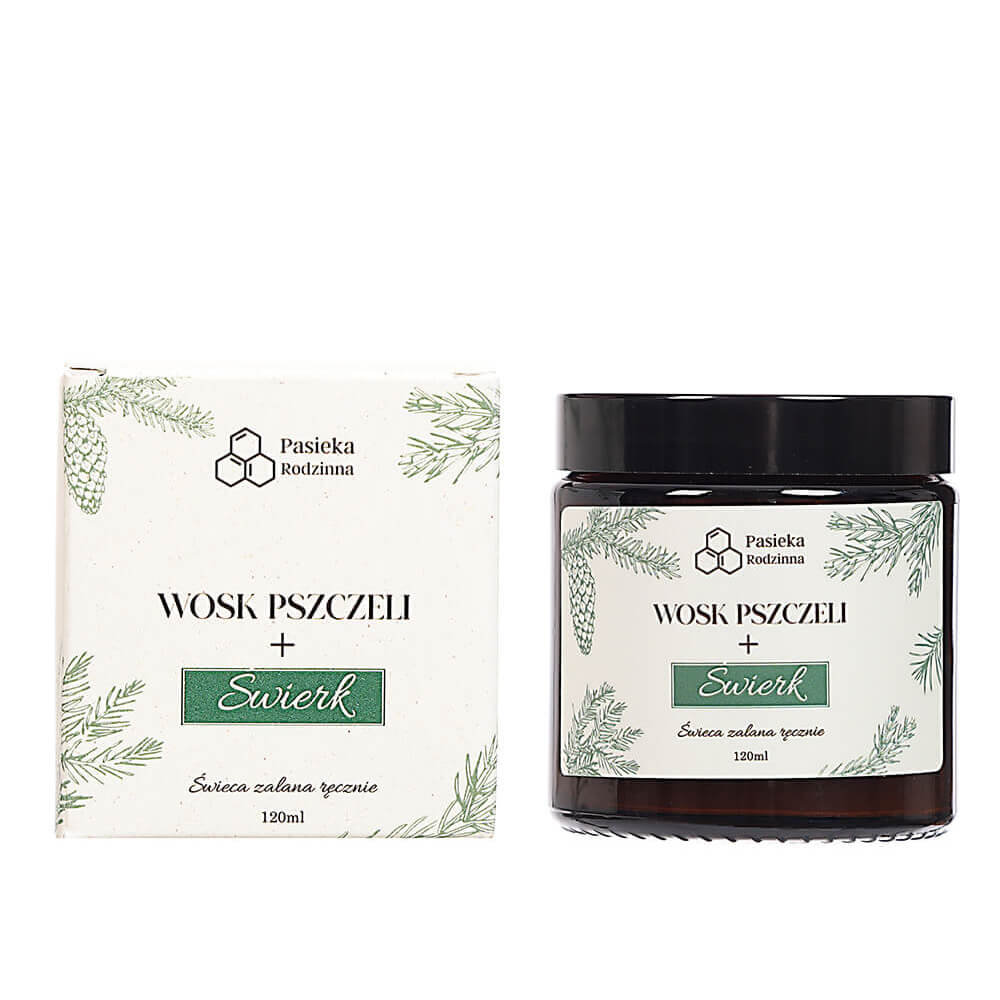 Świeca Zapachowa Z Wosku Pszczelego - Świerk 120Ml