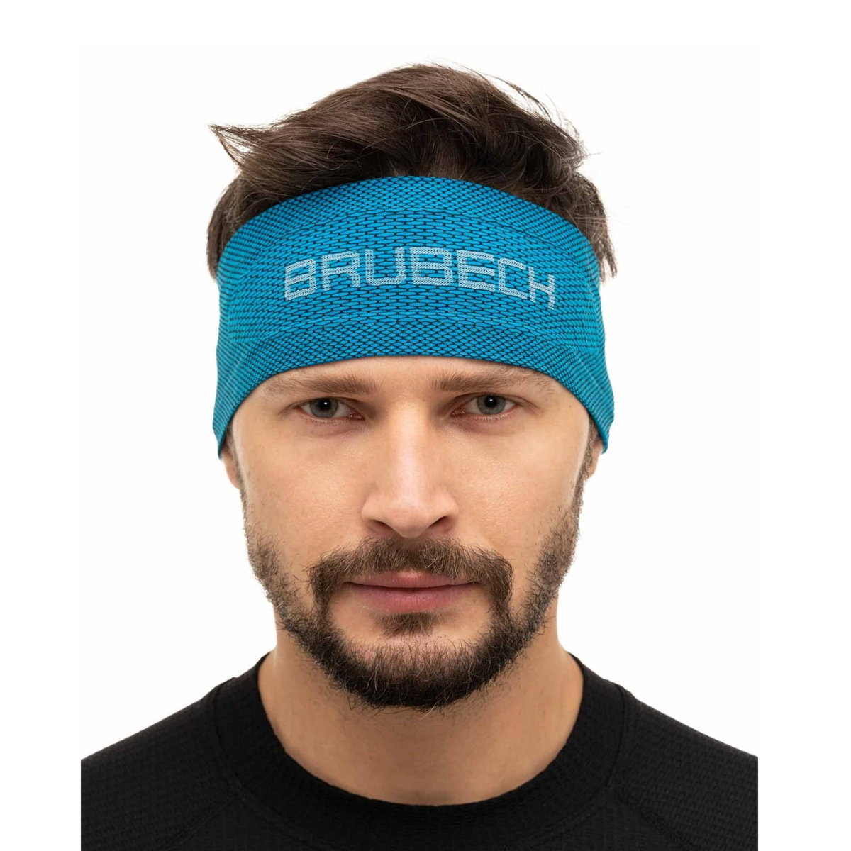 Opaska unisex Brubeck 3D PRO BD10050 niebieski/czarny - S/M