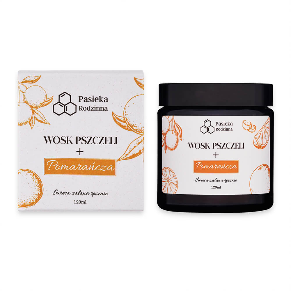 Świeca Zapachowa Z Wosku Pszczelego - Pomarańcza 120Ml