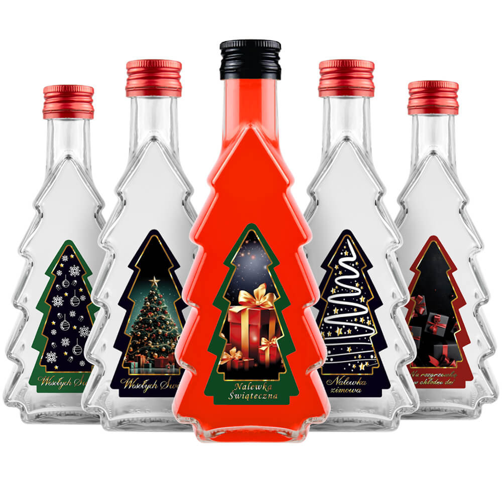 5X Butelki Choinka 500Ml + Etykieta Choinka + Zakrętka