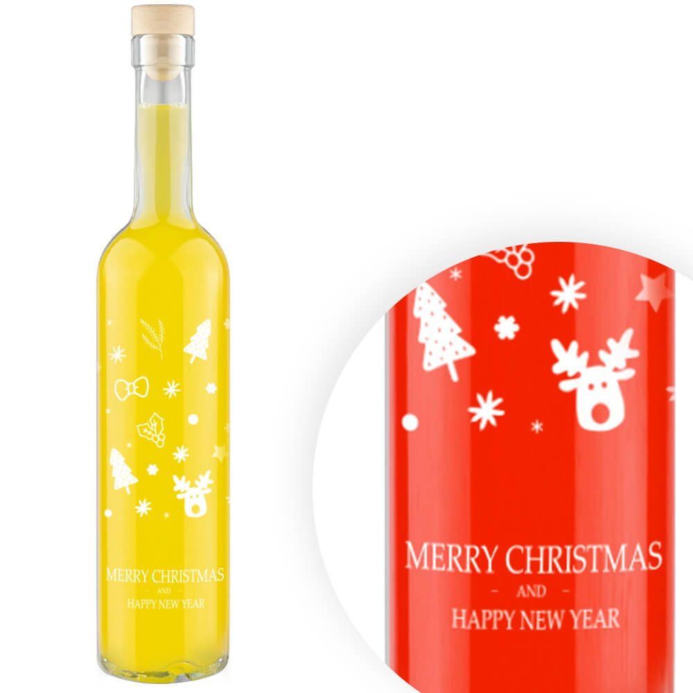 Butelka z nadrukiem świątecznym FUTURA 500ml/ 0,5L - Mikołaj + zakrętka