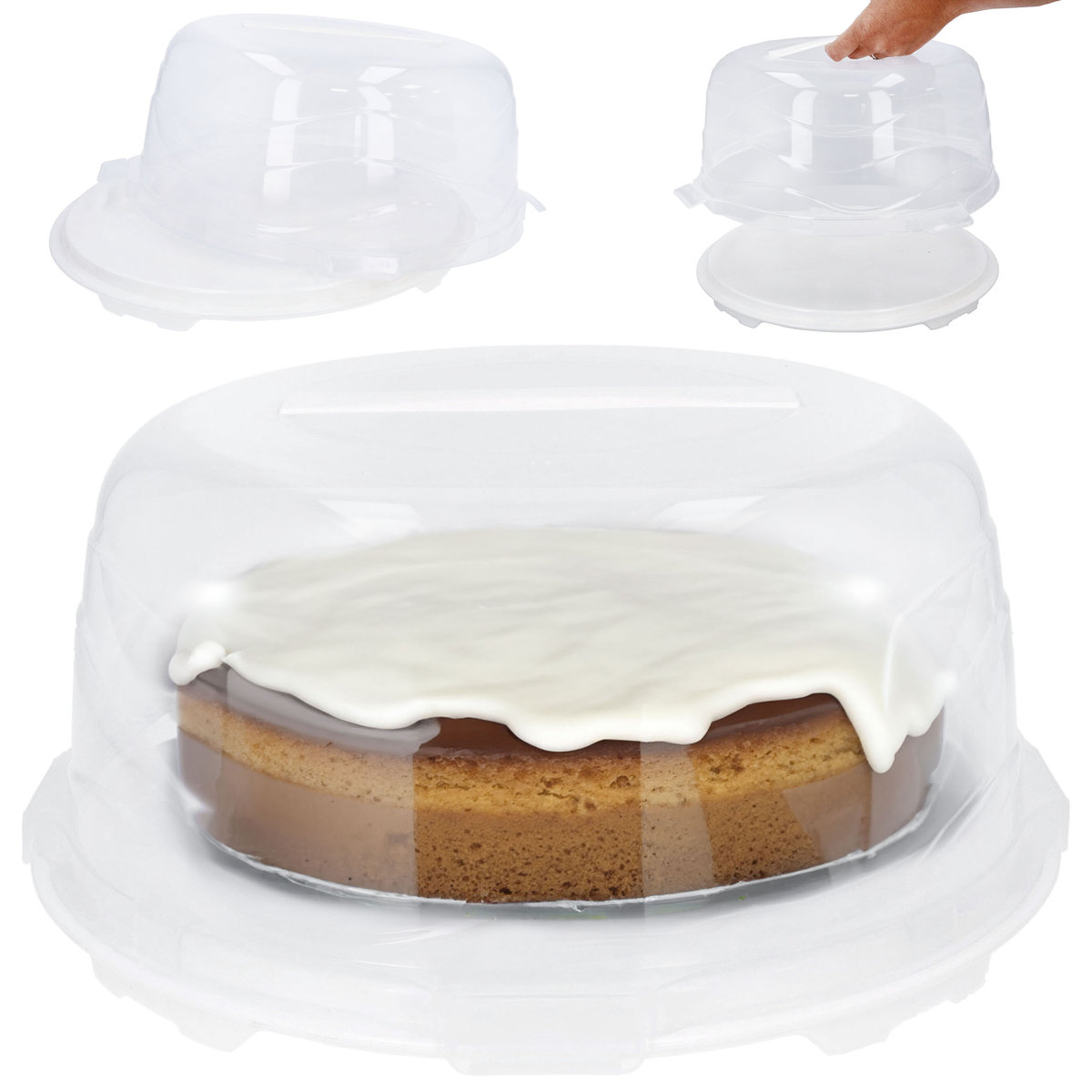 Pojemnik okrągły z pokrywą na ciasto tort 33 cm