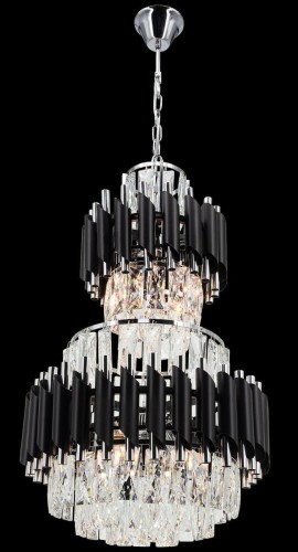 Wersal lampa wisząca 6xE27 chrom/czarna 6231/6 8C BL