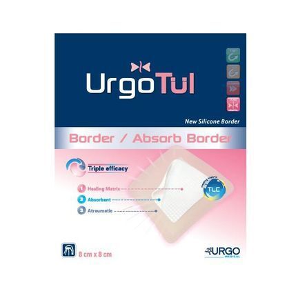 Opatr.UrgoTul Absorb Border 8 cm x 8 cm 1