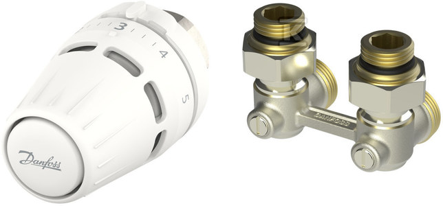 Zestaw termostatyczny Danfoss z głowicą Regus M30x1.5 + RLV-KB 1/2 cala kątowy