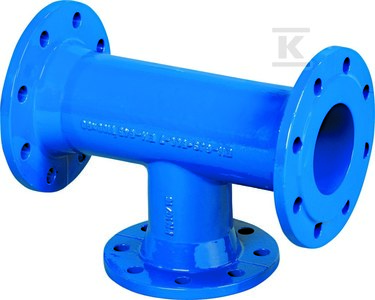 Trójnik kołnierzowy DN80x80, PN16, do wody, GJS-żeliwo sfero