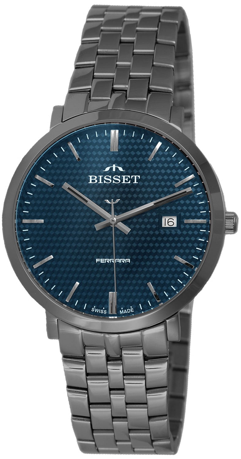 Zegarek Bisset BIS187 BSDE86 grafitowy niebieski