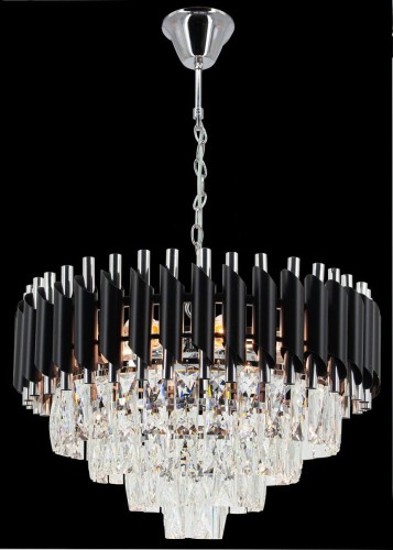 Toledo lampa wisząca 6xE27 chrom/czarna 6260/6 8C BL