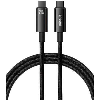 Kabel USB-C do USB-C Baseus Tungsten Gold 240W 1m (czarny)