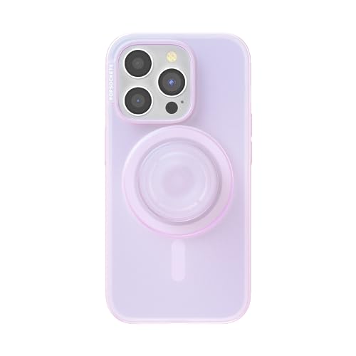 PopSockets: PopCase PlantCore dla MagSafe - Roślinne Etui na Telefon iPhone 15 Pro z Uchwytem PopGrip Zgodnym z MagSafe – Stojak na Telefon i Uchwyt z Wymienną Górą - Opalescent Clear