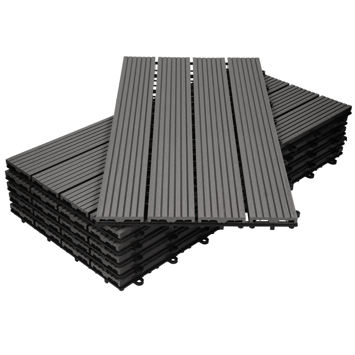 Płytki tarasowe 60x30 cm zestaw 6 sztuk na 1m² antracyt z WPC