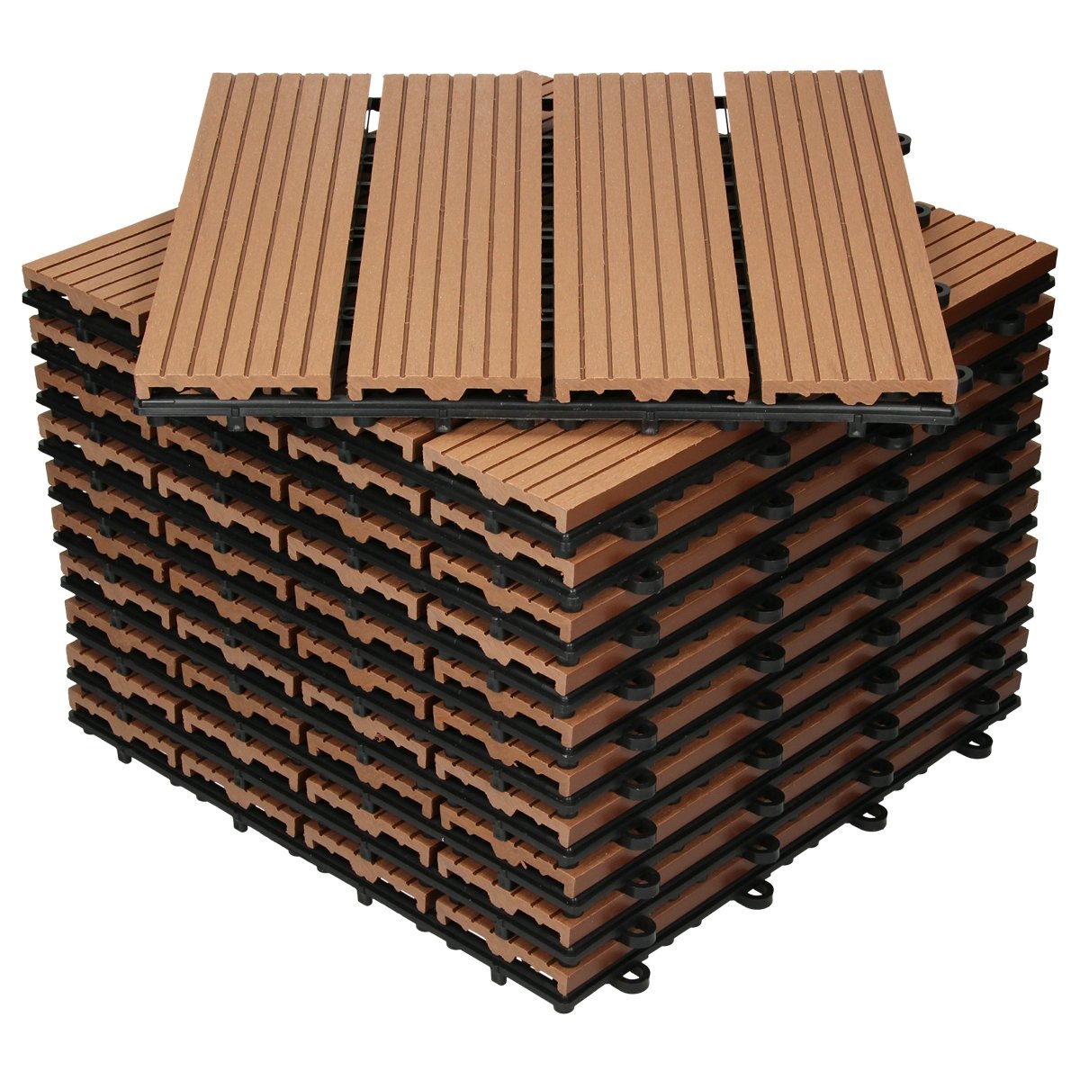 Płytki tarasowe 30x30 cm zestaw 11 na 1m² jasnobrązowe wykonane z WPC