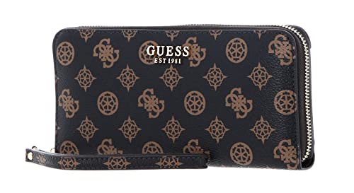 GUESS Damski portfel Laurel SLG Large Zip Around Wallet, Logo Mocha, jeden rozmiar