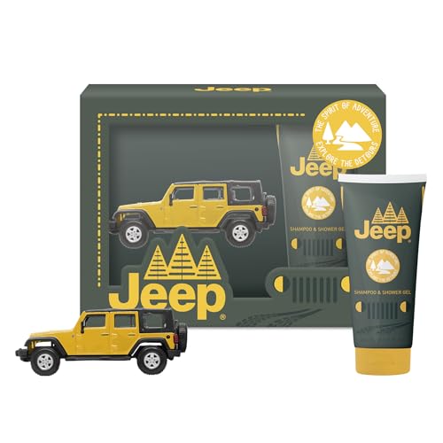 DIAMOND INTERNATIONAL JEEP KIDS | opakowanie na prezent dla dzieci, żel pod prysznic + model, oficjalny Jeep, z delikatnym zapachem