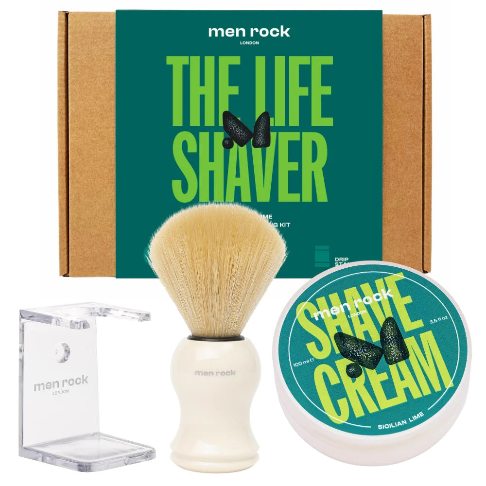 Zdjęcia - Pianka do golenia Lifecell MENROCK SET The Life Shaver Sicilian Lime krem do golenia 100g + pędzel do 