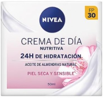 Krem do twarzy Nivea Nourishing Day Cream 24h Hydration Dry And Sensitive Skin 50 ml (4005900736925)