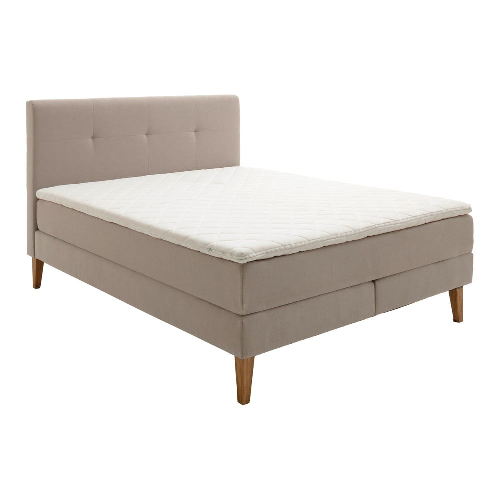 Beżowe łóżko boxspring 160x200 cm Stockholm – Meise Möbel