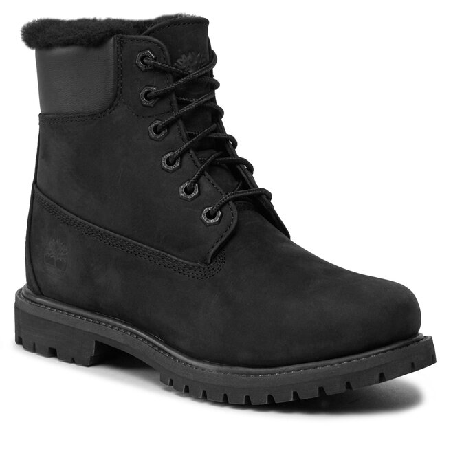 Trapery Timberland 6In Premium Shearling TB0A1U7S0011 Black Nubuck