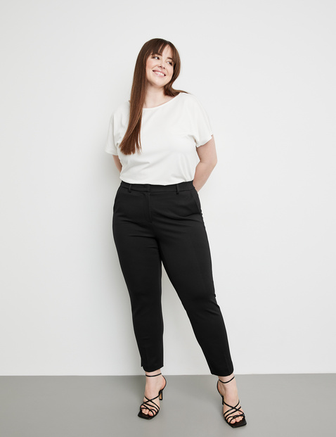 SAMOON Eleganckie spodnie o dł. 7/8 Greta Czarny 52/XXL