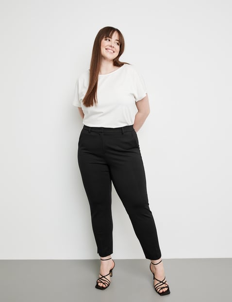 SAMOON Eleganckie spodnie o dł. 7/8 Greta Czarny 56
