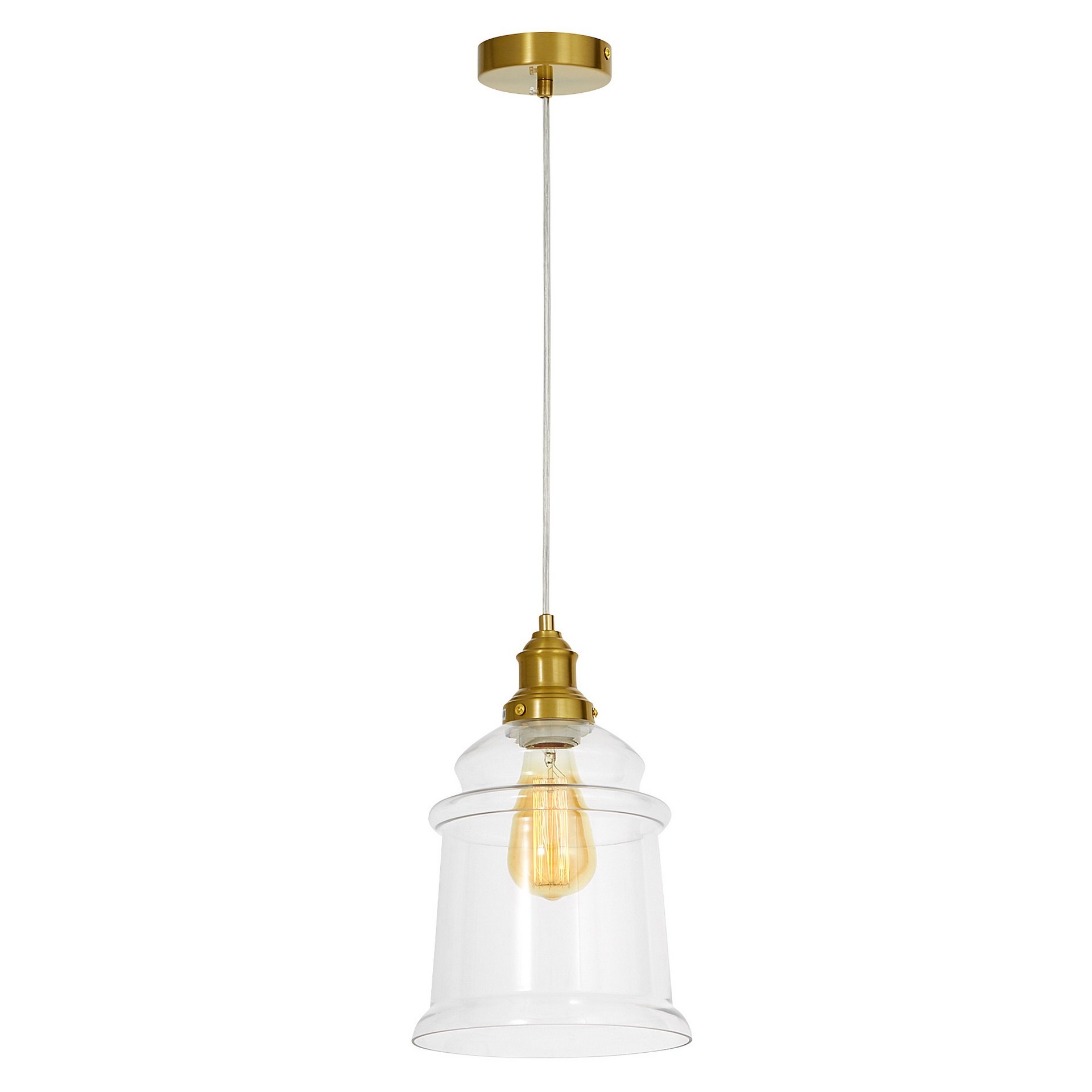 Lampa wisząca loftowa mosiężna Moletti 1 punktowa Lumina Deco // Rabaty w koszyku i  od 299zł !