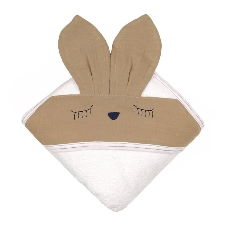 Hi Little One - Ręcznik Z Kapturem 100 X 100 Bunny Hooded Bath Towel Beige