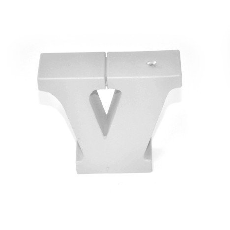 Świeca litera V biały perłowy 121x112x37mm 239g