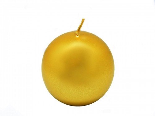 Świeca klasyczna kula złota 56mm metaliczna x1