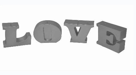 Świeca litera V srebrny metalik 121x112x37mm 239g