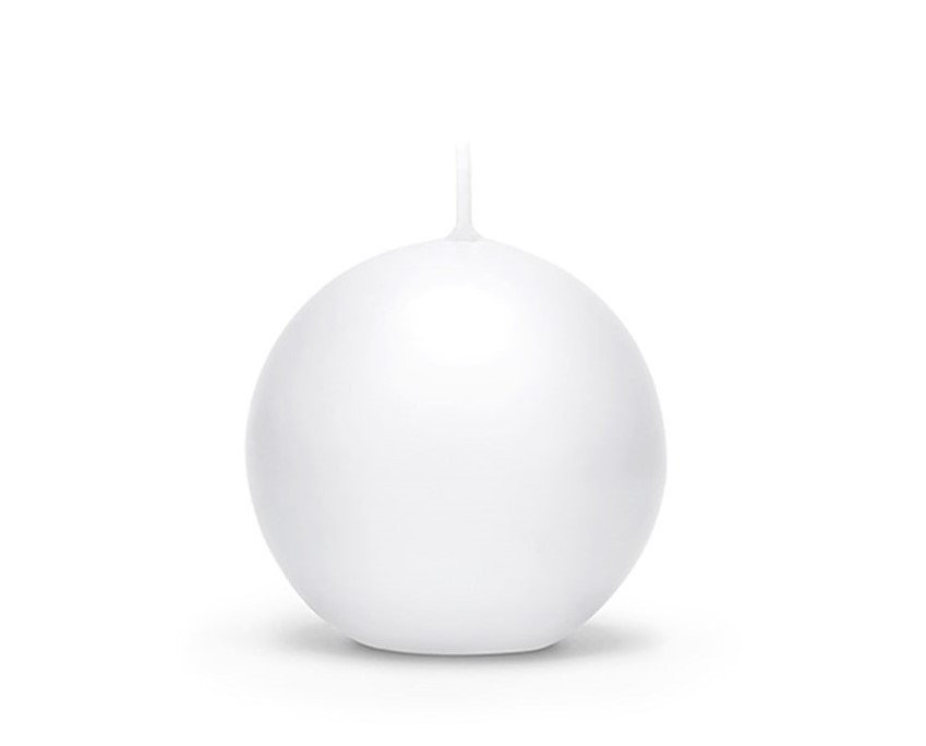 Świeca klasyczna kula K-3 lakier biała FI 80
