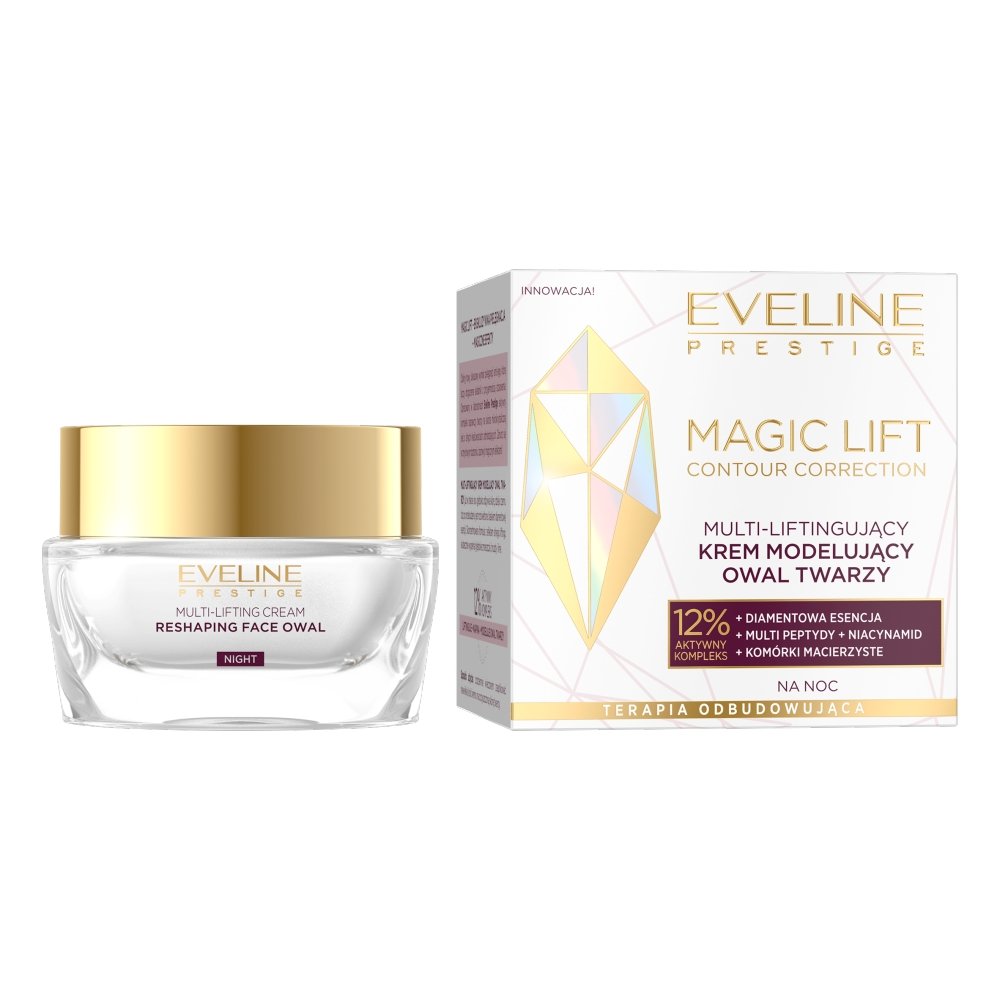 Eveline Cosmetics, Magic Lift multi-liftingujący krem modelujący owal twarzy na noc 50ml