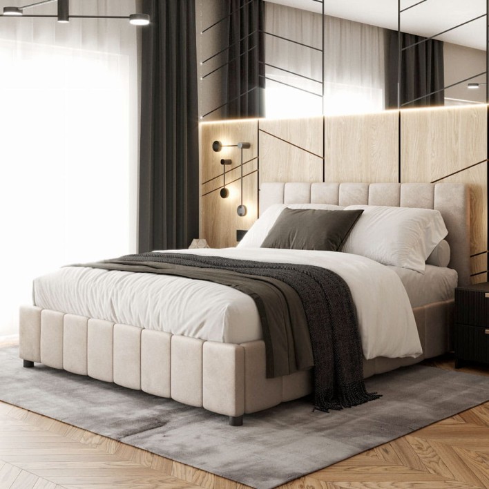 Łóżko tapicerowane z pojemnikiem LEA | 140x200 | Kolor do wyboru | [P]