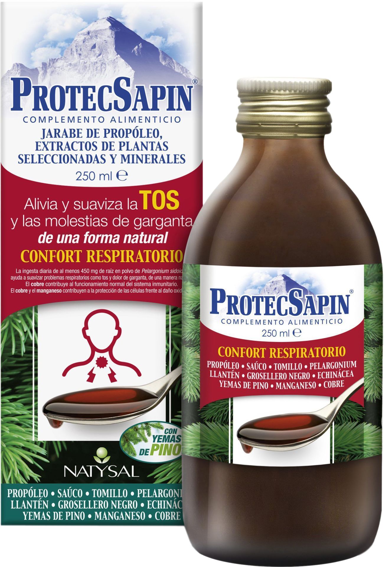 Naturalny suplement diety Natysal Protecsapin Jarabe 250 ml (8436020321702)