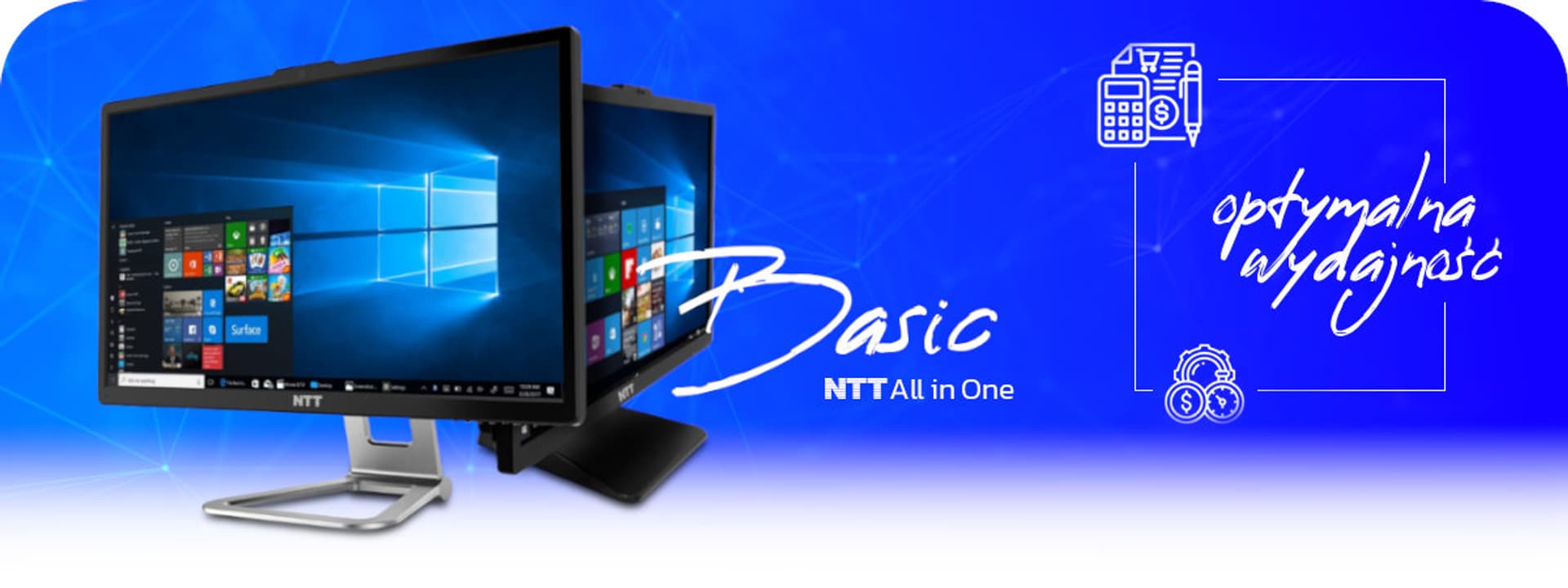 Komputer All-in-One NTT AiO 23,8'' - i5 13400, 16GB RAM, 512GB SSD, WIFI, DVD, W11 Pro