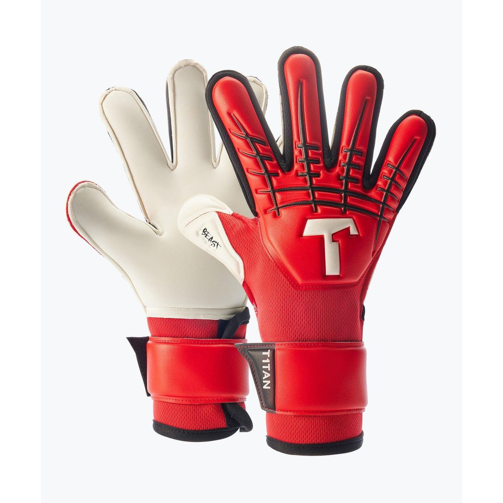 Rękawice bramkarskie dziecięce T1TAN Fluo Beast 3.0 Junior red