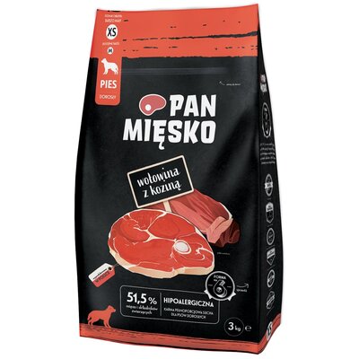 Pan mięsko wołowina z koziną XS 3kg