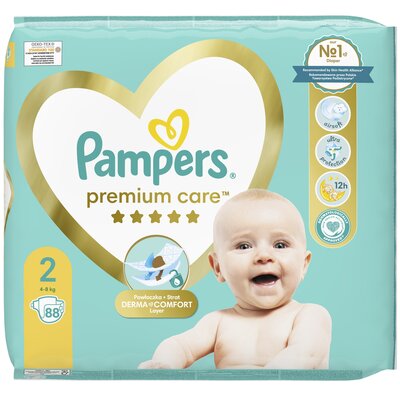 Pampers Premium Care, pieluchy jednorazowe, rozmiar 2, 88 sztuk, 4kg - 8kg