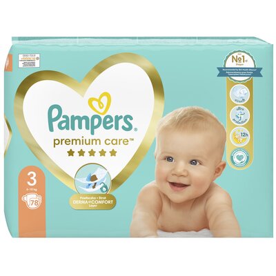 Pampers Premium Care, pieluchy jednorazowe, rozmiar 3, 78 sztuk, 6kg - 10kg