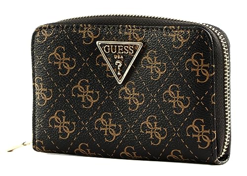 GUESS Women Laurel SLG Medium Zip Around Wallet, Brązowe logo, jeden rozmiar