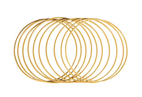 Rayher Pierścienie Metalowe, Powlekane, 20 cm Ø Złote, Pudełko 10 szt, 25215616