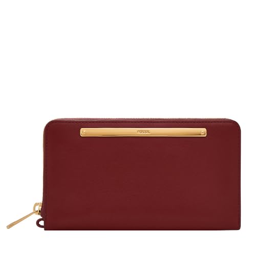 Fossil Zip Around Clutch Liza damska skóra LiteHide™, SL7878G602, czerwony, 19.5 cm L x 2.5 cm W x 11.4 cm H, casual