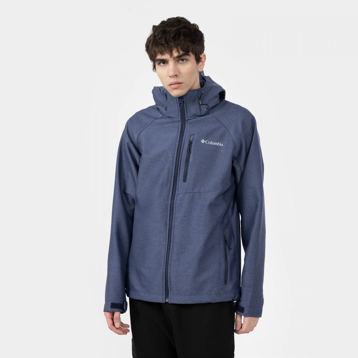 Męski softshell rozpinany z kapturem COLUMBIA Cascade Ridge II - granatowy