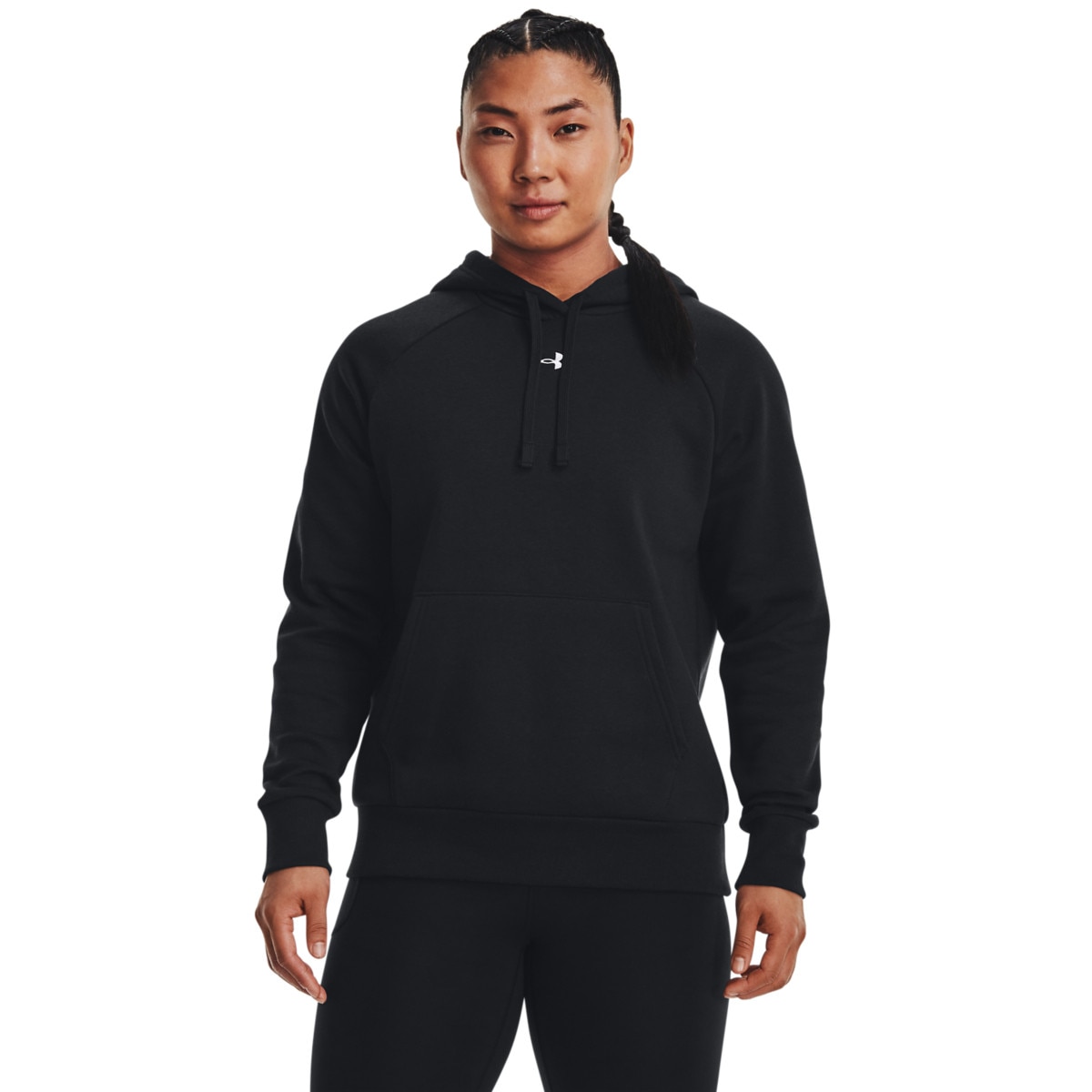 Damska bluza dresowa nierozpinana z kapturem Under Armour UA Rival Fleece Hoodie - czarna - UNDER ARMOUR
