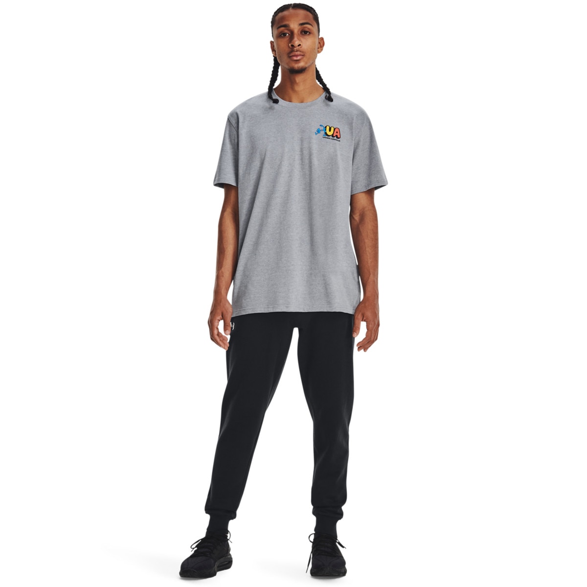 Męskie spodnie dresowe Under Armour UA Rival Fleece Joggers - czarne - UNDER ARMOUR