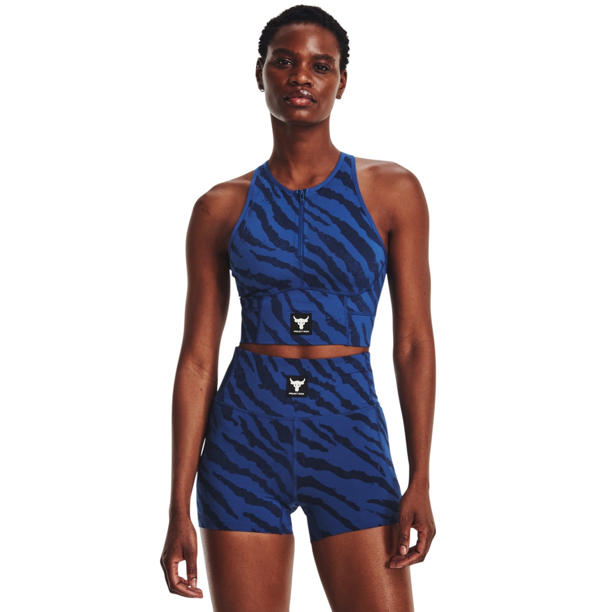 Damski top treningowy Under Armour Project Rock Mrdian Pt - granatowy - UNDER ARMOUR