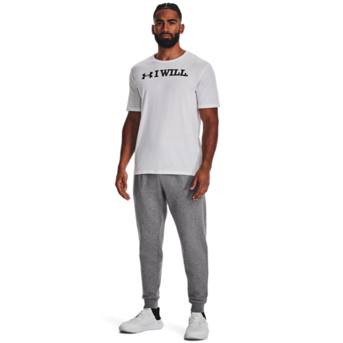 Męskie spodnie dresowe Under Armour UA Rival Fleece Joggers - szare - UNDER ARMOUR