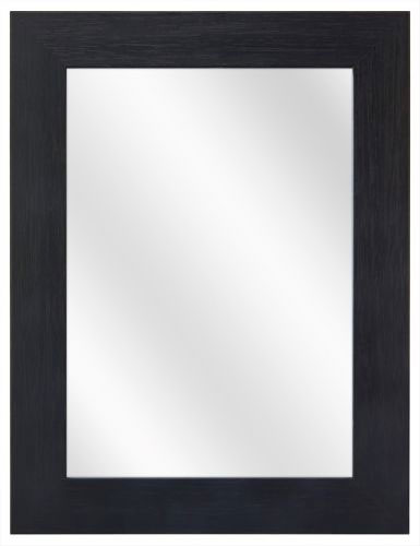 Czarne lustro wiszące w drewnianej ramie E6-T66
