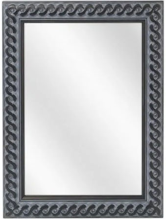 Lustro w rzeźbionej ramie postarzana czerń H0-P48