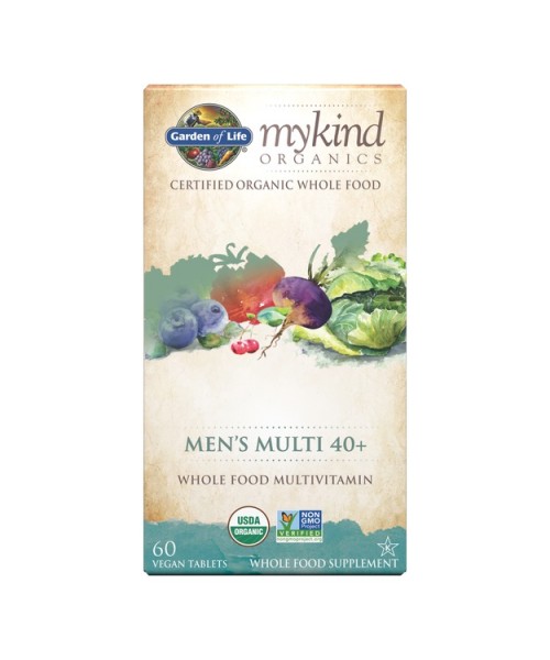 Garden of life Mykind Organics Men's Multi, multiwitamina dla mężczyzn 40+, 60 tabletek ziołowych